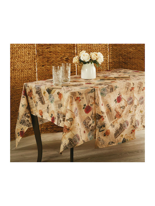 Whitegg Z081 Cotton & Polyester Tablecloth Beige 160x220cm