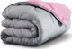 Idomya Quilt Double with Hollowfiber Filling 200x200cm Grey / Pink