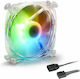 Sharkoon Sharkoon Disc PWM Case Fan 120mm (1400rpm) with RGB Lighting and Connection 3-Pin / 4-Pin White