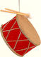 Ornament Drum red big 15cm