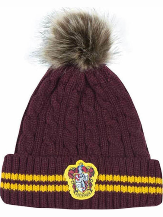 Harry Potter Gryffindor Beanie Cap with Braid Burgundy 4895205601345