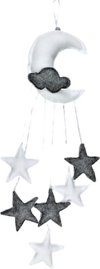 Baby Star Baby Star Kids Wall Decor Room Mobile Star Gray Made of Fabric Crescent 30x40cm D025-G