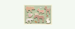 Ξύλινο Παιδικό Puzzle Ζώα Του Δάσους για 1.5+ Ετών 7pcs Jabadabado