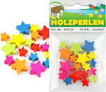 Wooden Craft Beads Multicolor 18pcs Wooden Stars Beads