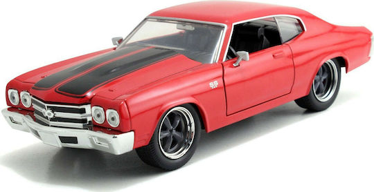Jada Toys Chevrolet Fast and Furious 1970 Chevy Chevelle Modele statice Figurină de Modelism Mașină Roșie la Scară 1:24
