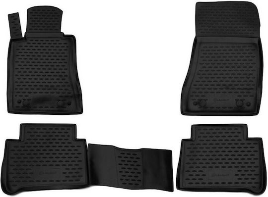 Novline Set of Front and Rear Mats 4pcs Tray Type for Mercedes-Benz E Class 2009+ Black