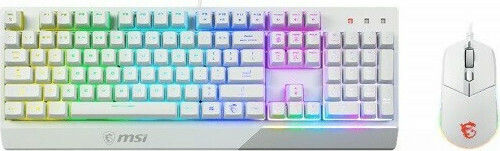 MSI Vigor GK30 Combo Σετ Gaming Πληκτρολόγιο με RGB φωτισμό & Ποντίκι (Αγγλικό US) Λευκό