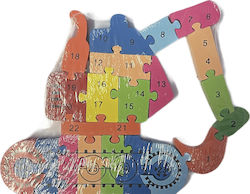 Χρωματιστό Puzzle Με αλφάβητο Μπουλντόζα 21pcs ()