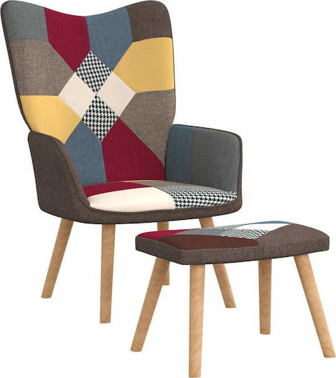 Μπερζέρα με Υποπόδιο Πολύχρωμη 61.5x69x95.5cm