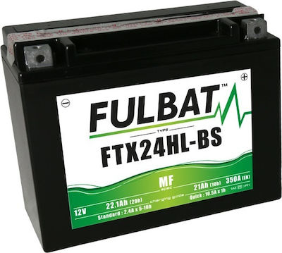 Fulbat Μπαταρία Μοτοσυκλέτας FTX24HL-BS με Χωρητικότητα 21Ah AGM MF 12V 350A