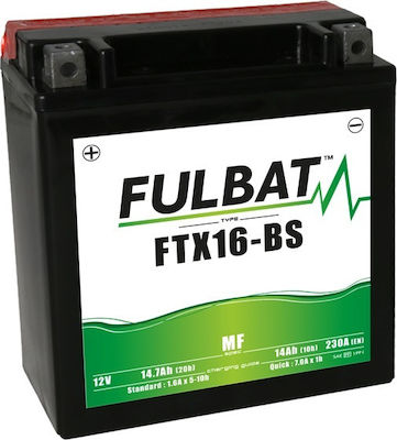 Fulbat Μπαταρία Μοτοσυκλέτας AGM MF FTX16-BS με Χωρητικότητα 14Ah 12V 230A