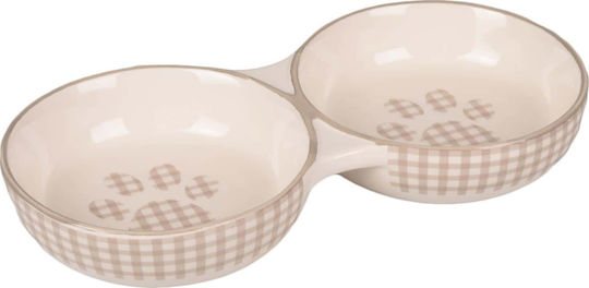 Flamingo Mylo Ceramic Bowl Food & Water for Dog & Cat 2x 145ml in Beige Color