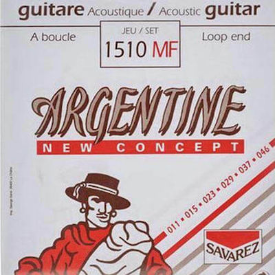 Savarez Set of Silver Plated Strings for Acoustic Guitar Argentine 11 - 46"