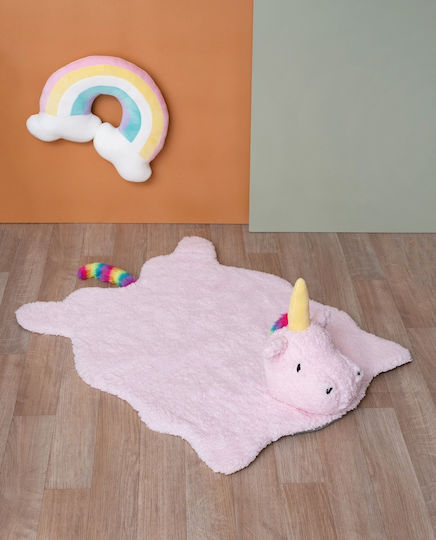 Palamaiki Kids Synthetic Rug New Baby NB0135 Unicorn 70x92cm Pink