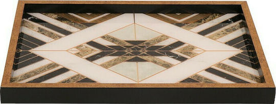 Espiel Polyresin Rectangular Decorative Tray Striped 37x22cm