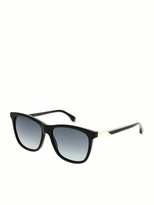 Fendi Women's Sunglasses with Black Acetate Frame and Black Lenses FF0199/S 807/HD