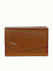 Small Leather Women's Wallet Classic with RFID Tabac Brown