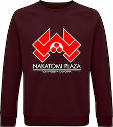 Sweatshirt Unisex, Organic " Nakatomi Plaza, Die Hard ", Burgundy