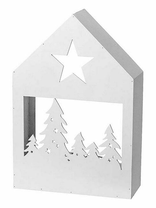 JK Home Decoration Weihnachts- Beleuchtete Dekorative Darstellung Weiß 27x18x6.3cm