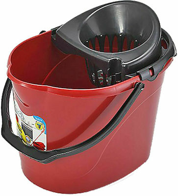 HOMie Mop Bucket with Squeezer Plastic Capacity 12lt Red