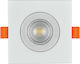 Avide ALDLS38NW-S-7W Square Plastic Recessed Spot with Integrated LED and Natural White Light White 9x9cm. 1pcs
