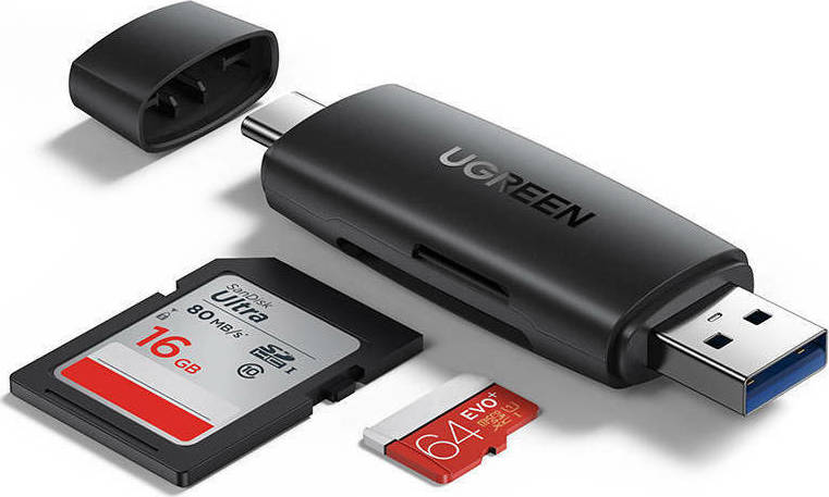 Adaptateur Ugreen de carte SD / micro SD (USB-A / USB-C) noir (CM304) - ✓