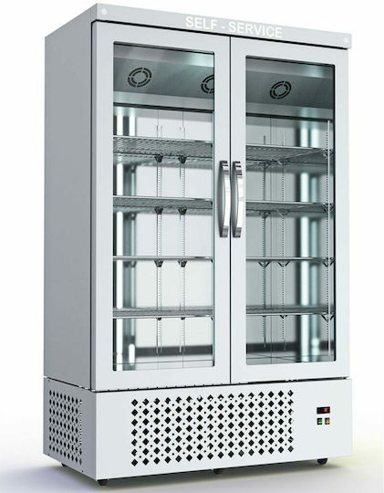 Dominox Commercial Freezer Display Chamber 1080lt & 1200W White with 2 Doors P132 x B70 x H215cm