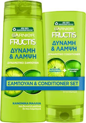 Garnier Fructis Strength & Shine Set de îngrijire a părului cu Șampon și Balsam 2buc