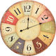 vidaXL Antique Wall Clock Wooden Colorful Ø60cm