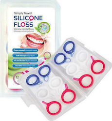 Cerkamed Simply Travel Silicone Ață Dentară cu mâner 12buc