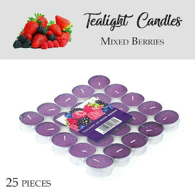 Scented Tealights Mixed Berries Purple 25pcs