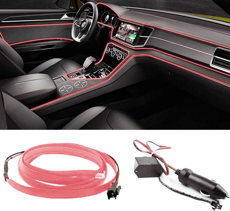 LED Ταινία Αυτοκινήτου Car Cold Light Line 2m Coral/Orange