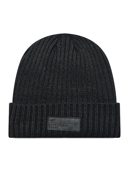 4F Beanie Männer Beanie mit Rippstrick in Schwarz Farbe