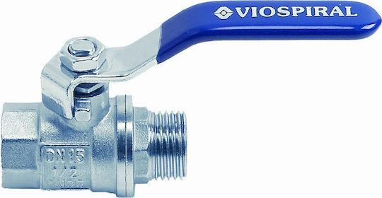 Viospiral Βάνα / Διακόπτης Ευθεία 1/2" Σφαιρικός 1/2" Αρσενικό/Θηλυκό