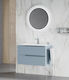 Savinidue Oikos Comp03 Countertop with Sink & Mirror with Light L80xW48xH53cm Pastel Blue Mat