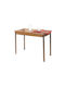 336 Table Kitchen Extendable Wooden with Metal Frame 120(+30)x72x72cm