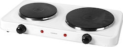 DictroLux 871503 Enamel Countertop Double Burner White