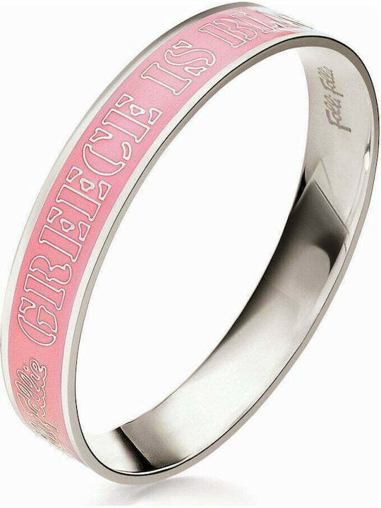 Folli Follie Women's Steel Handcuff Bracelet Gold Plated 16cm