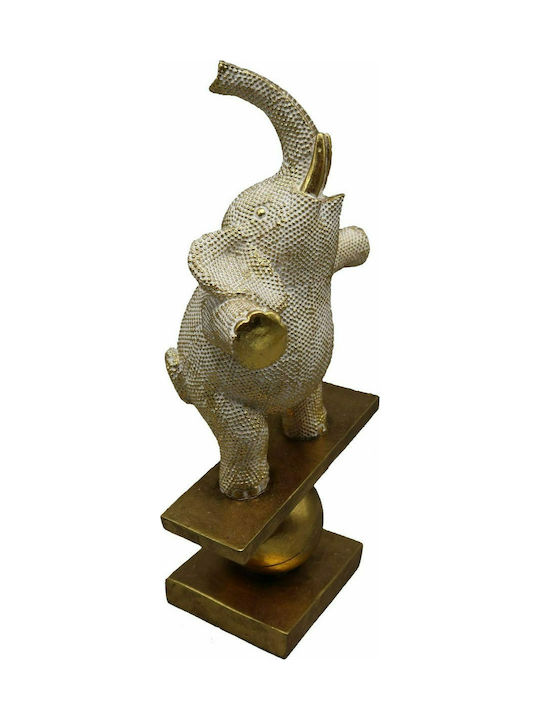 Espiel Decorative Elephant Polyresin in Brown - Gold 17.5x9x30.7cm 1pcs