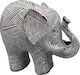 Espiel Decorative Elephant Polyresin in Black - White 18.5x7.5x16.3cm 1pcs
