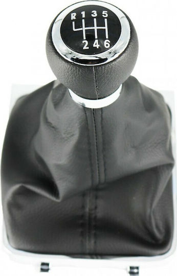 6 Shift Knob with Bubble with Bubble Leather Universal Volkswagen Passat 3C 2006+ Black