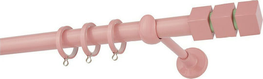 Zogometal Metallisch Vorhangstange Einfach Φ25mm 300cm Pink / Natural