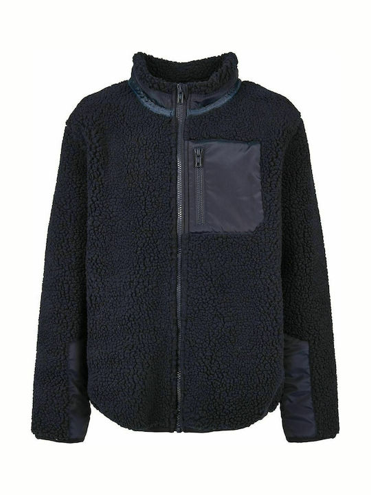 Sherpa Kids Casual Short Coat Navy Blue