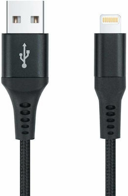 Coolgear Braided USB to Lightning Cable Μαύρο 1m