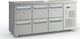 Inox Dobros Английски превод: Stainless Steel Refrigerator Counter 368лт with 6 Doors and Cooling Machine 0/+8°C L180xW60xH87см