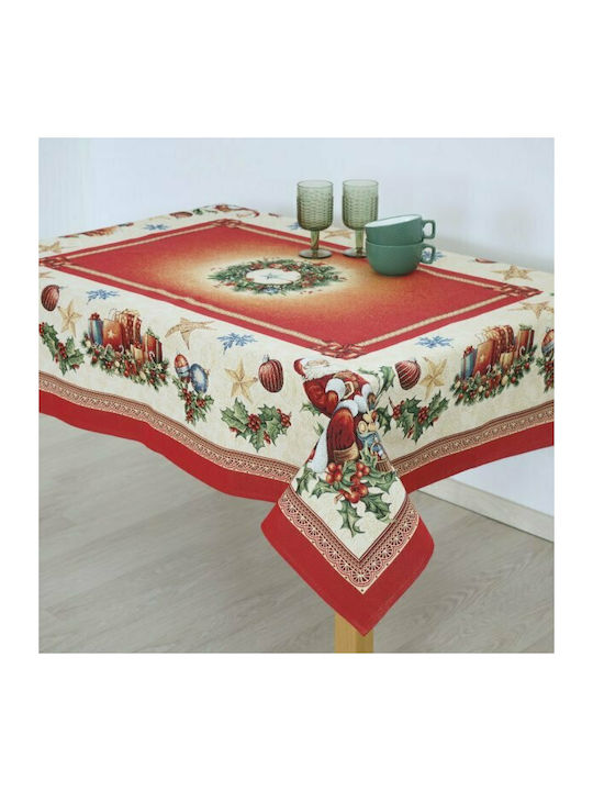 Dimeco Christmas Fabric Tablecloth Ornament L180xW140cm