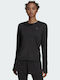 Adidas Run Icons Women's Athletic Velvet Blouse Long Sleeve Black