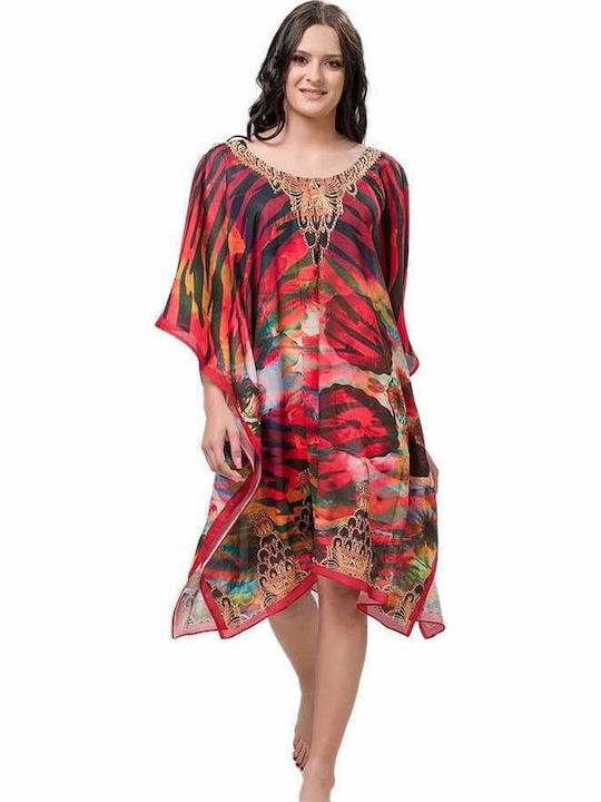 Luna 93660-105 Women's Caftan Beachwear Red