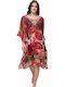 Luna 93660-105 Women's Caftan Beachwear Red