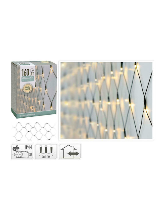 160 Светлини LED 2m. x 100бр Бели тип Мрежа 1бр